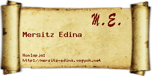 Mersitz Edina névjegykártya